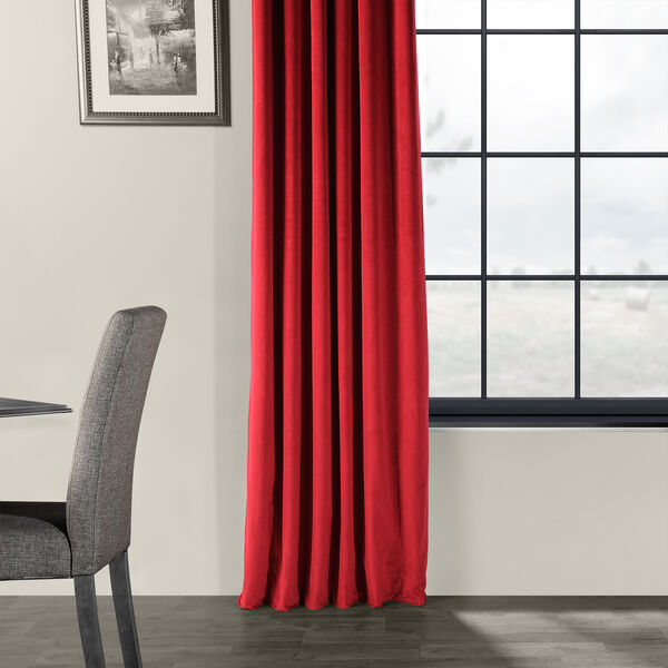 Moroccan Red Signature Blackout Velvet Single Panel Curtain-SAMPLE SWATCH ONLY, image 5