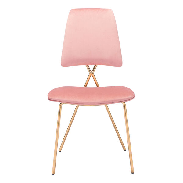 Chloe Pink and Gold Dining Chair, Set of Two, image 4