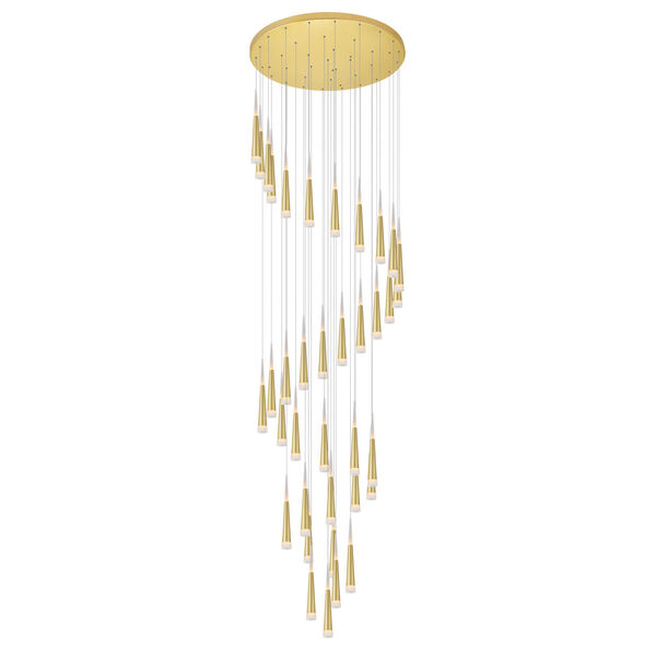 Andes Satin Gold 40-Light LED Pendant, image 1