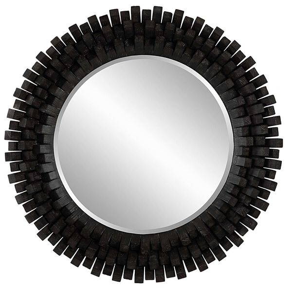Circle Of Piers Ebony Gray Round Wall Mirror, image 2