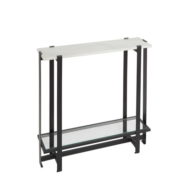 Amelia Faux Marble and Flat Black Console Table, image 4