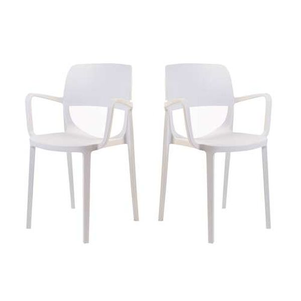 Bella White Outdoor Stackable Armchair, Set of Four, image 1
