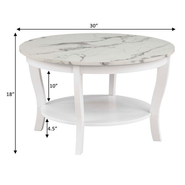 American Heritage Round Coffee Table with Shelf, image 4