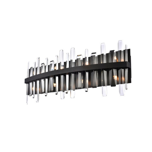 Serena Black and Clear 30-Inch Crystal Bath Sconce, image 5