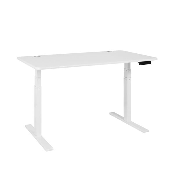 Autonomous White Frame White Classic Top Premium Adjustable Height Standing Desk, image 1