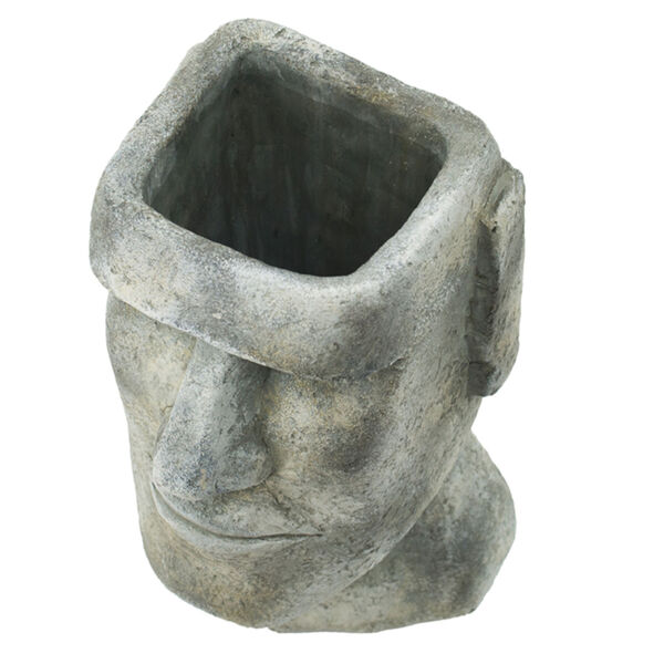Gray 11-Inch Easter Island Statue Outdoor Planter, image 5