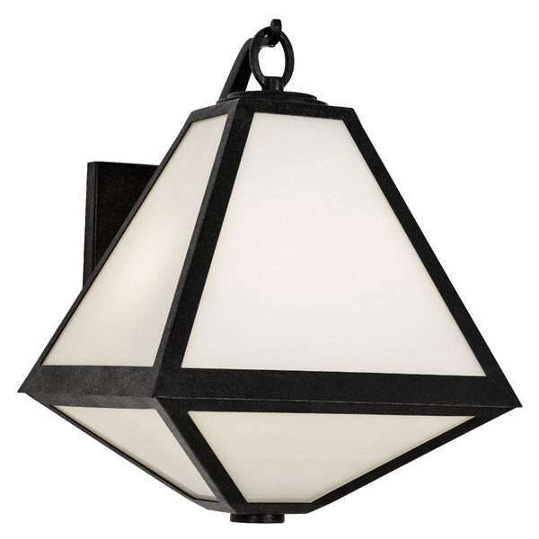 Glacier Black Charcoal Two-Light Wall Sconces with White Opal Glass Panel Shade, image 1