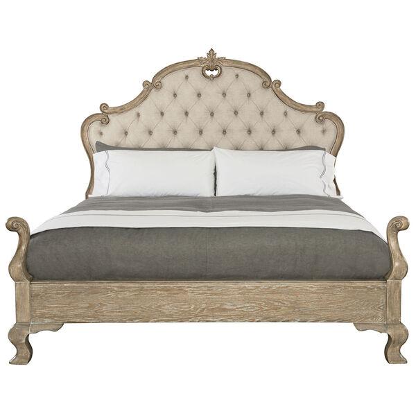 Campania Weathered Sand 86-Inch Upholstered Panel King Bed, image 1