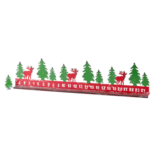 Red Metal Christmas Countdown Tabletop Décor, image 1