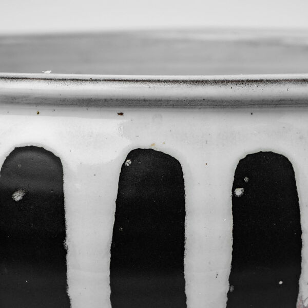 Lexington Black and White Ceramic Stripped Bowl, image 2