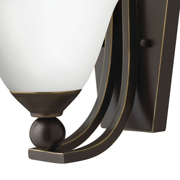 Bolla Olde Bronze One-Light Wall Sconce with Etched Opal Glass, image 2