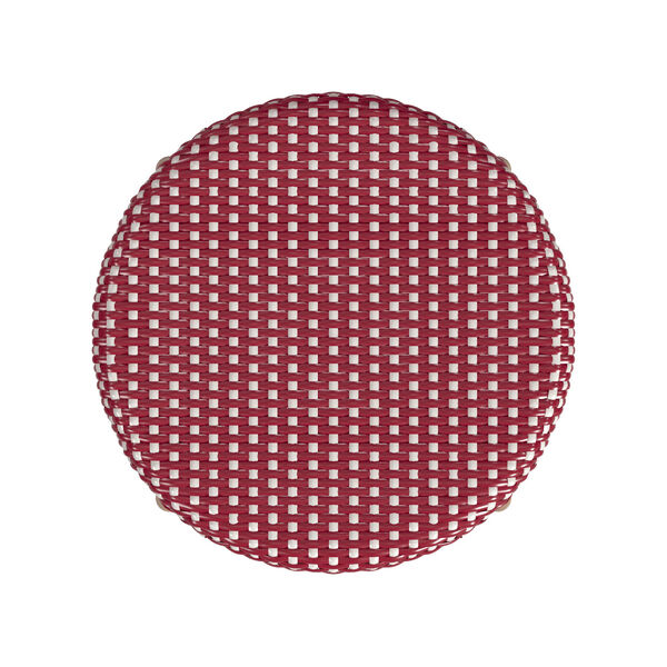 Tobias Red and White Dot on Natural Rattan Counter Stool, image 6