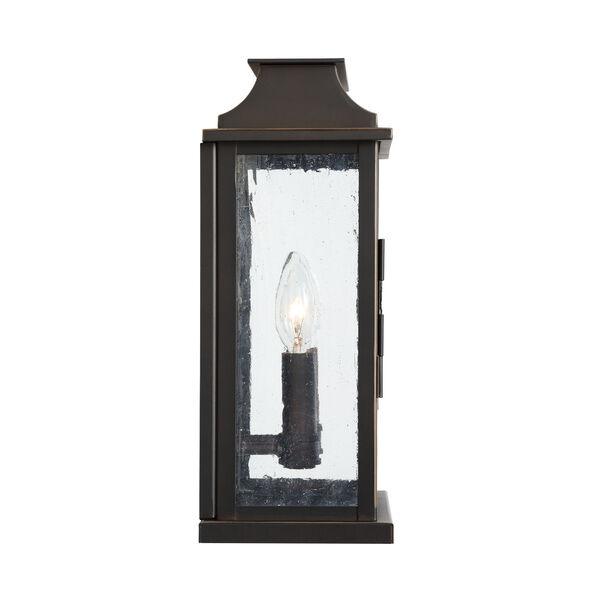 Bolton Oiled Bronze 14-Inch Two-Light Outdoor Wall Mount with Antiqued Glass, image 5