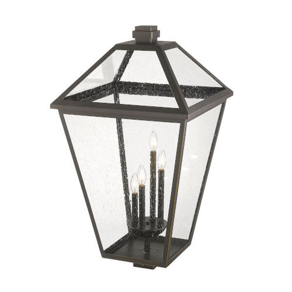Talbot 33-Inch Four-Light Outdoor Post Mount Fixture with Seedy Shade, image 3