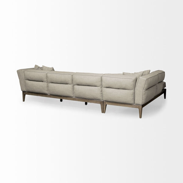 Denali Cream Upholstered Left Four Seater Sectional Sofa, image 6
