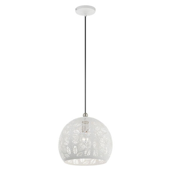 Chantily White and Brushed Nickel One-Light Pendant, image 6