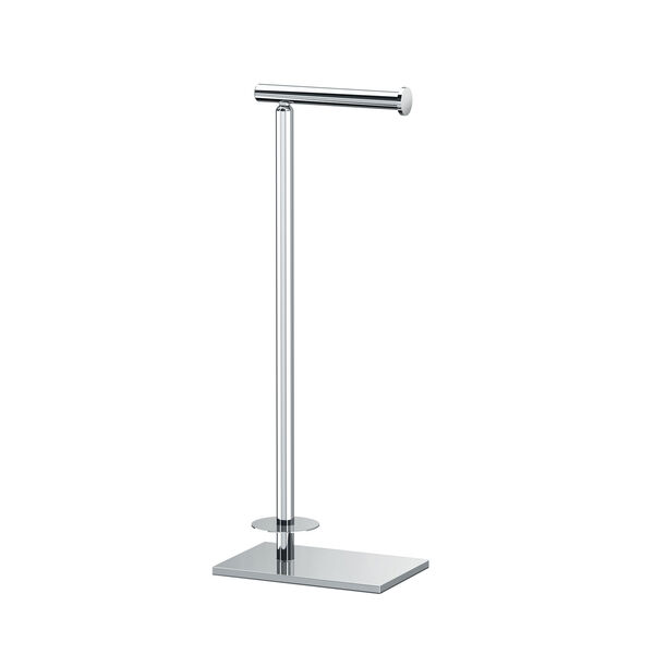 Modern Square Base Tissue Holder Stand With Storage Chrome, image 1