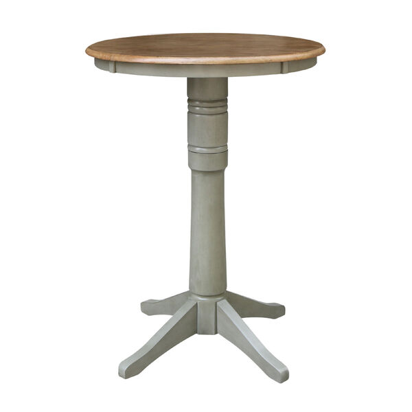 Hickory and Stone 30-Inch Round Pedestal Bar Height Table With X-Back Bar Height Stools, Three-Piece, image 4