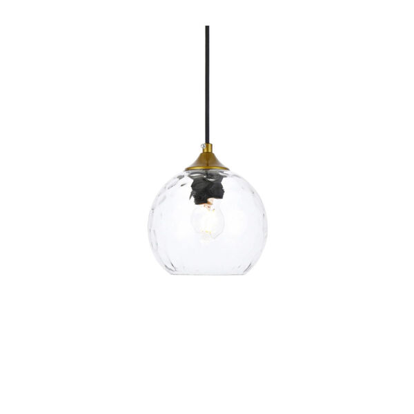 Cashel Brass and Clear Six-Inch One-Light Mini Pendant, image 3