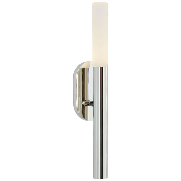 Rousseau Small Bath Sconce in Polished Nickel with Etched Crystal by Kelly Wearstler, image 1