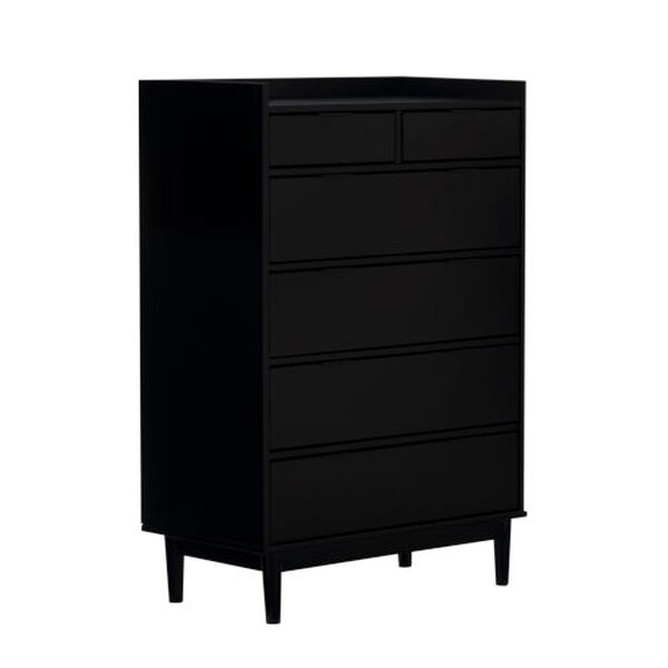 Walker Edison Furniture Co Black Solid, Black Dresser Six Drawers