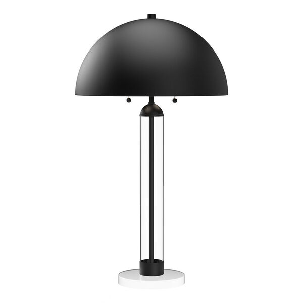 Margaux Matte Black Two-Light Table Lamp, image 1