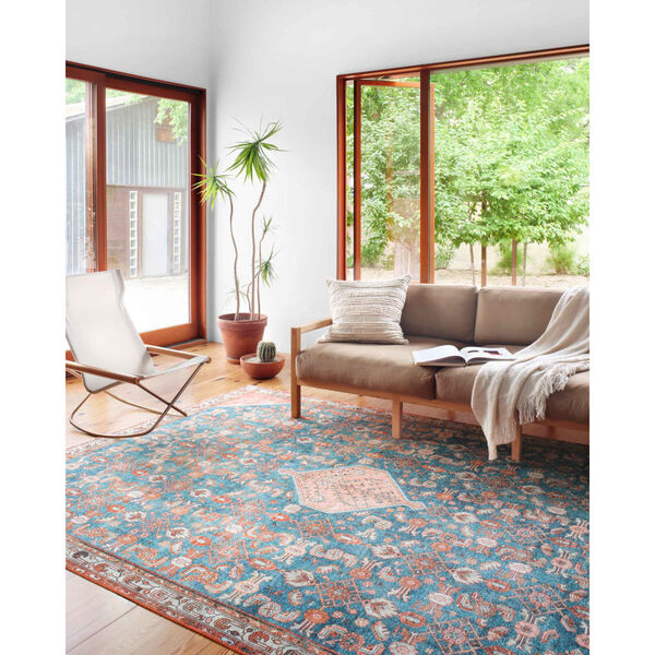 Layla Marine and Clay Rectangular: 7 Ft. 6 In. x 9 Ft. 6 In. Area Rug, image 2