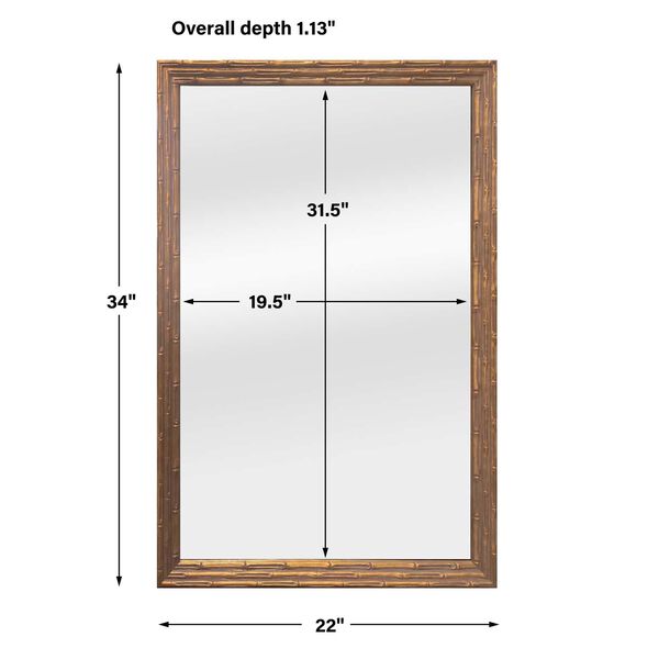 Heather Gold Bamboo Frame Wall Mirror, image 3
