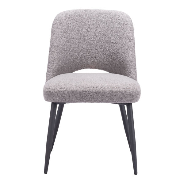 Teddy Gray and Matte Black Dining Chair, image 3