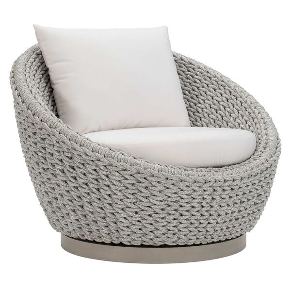 Savaii Marled Clay and White Outdoor Swivel Chair, image 2