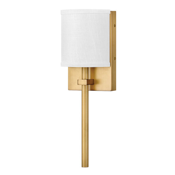 Avenue Heritage Brass One-Light LED Wall Sconce with Off White Linen Shade, image 1