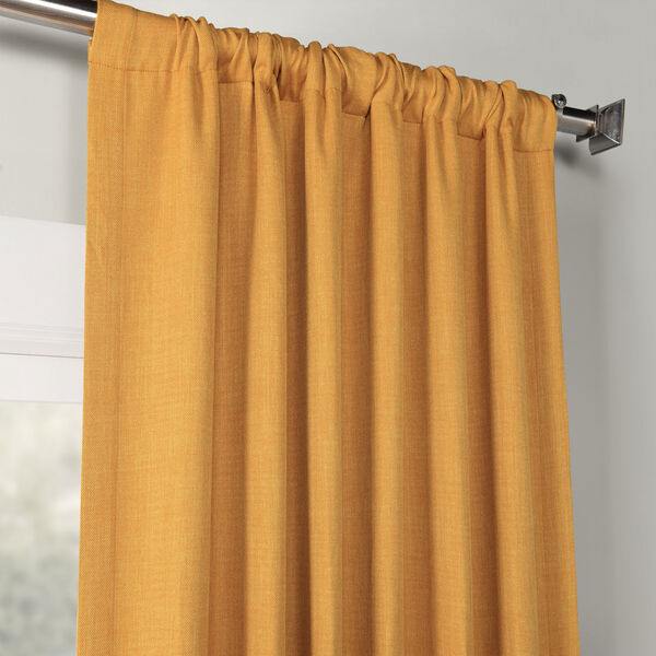 Faux Linen Blackout  Dandelion Gold 84 x 50-Inch Curtain Single Panel, image 3