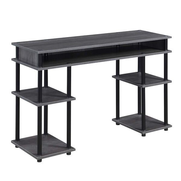 Designs2Go Charcoal Gray and Black Student Desk, image 1