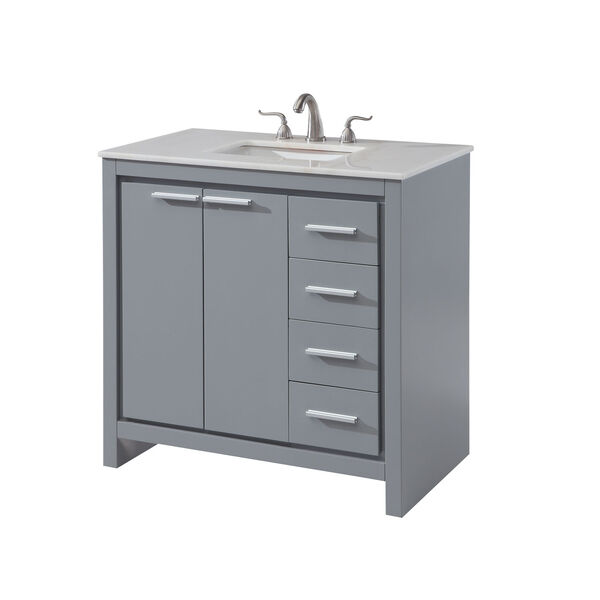 Filipo Gray 36-Inch Vanity Sink Set, image 4