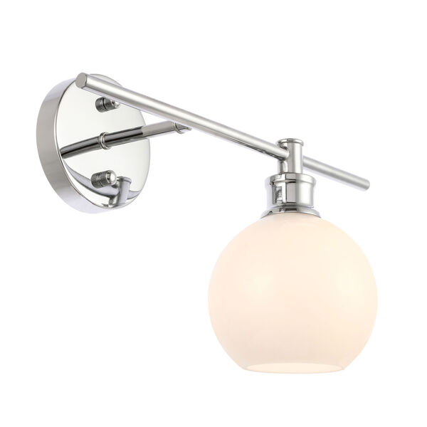 Collier Chrome One-Light Bath Vanity  with Frosted White Glass, image 6