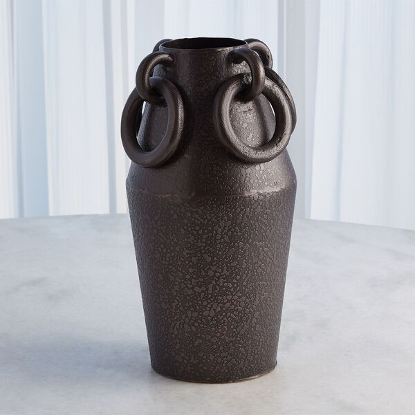 Brown Ring Handled Tall Vase, image 3