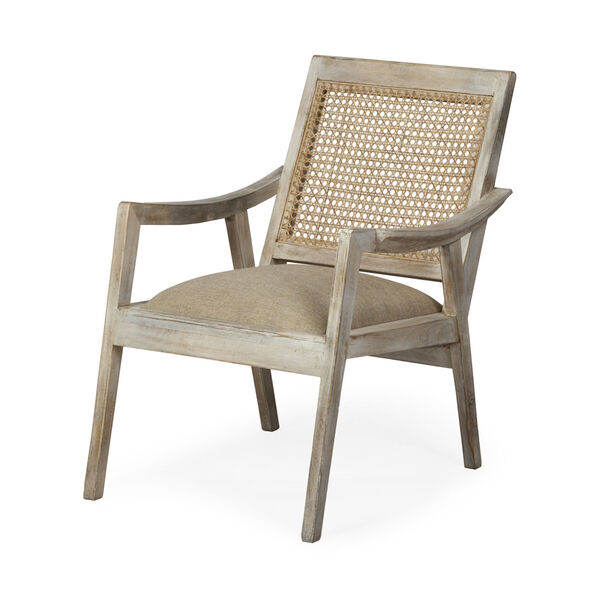 Teryn Cream and Natural Accent Chair, image 1