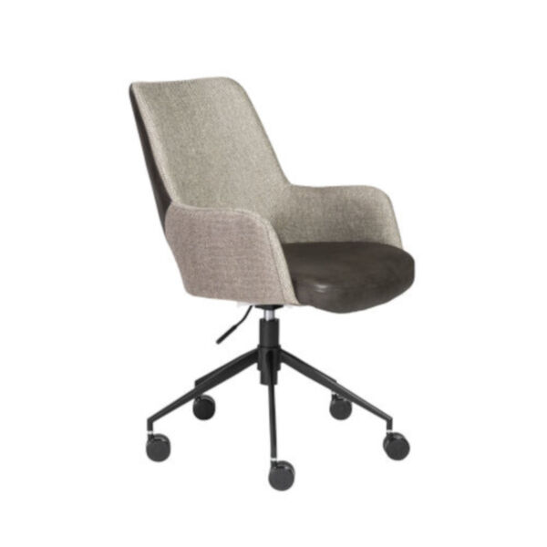 Emerson Light Gray and Dark Gray Leatherette Tilt Office Chair, image 2