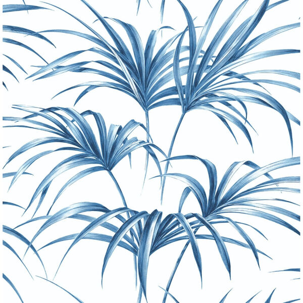 NextWall Blue Tropical Palm Leaf Peel and Stick Wallpaper, image 2