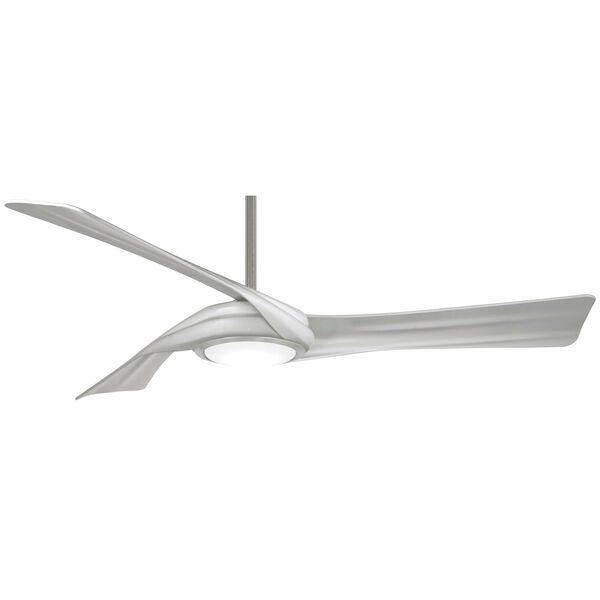 Curl Brushed Nickel Silver 60-Inch Smart LED Ceiling Fan, image 1