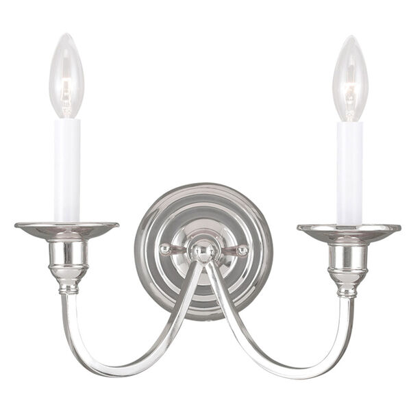 Cranford Polished Nickel Two Light Wall Sconce, image 1