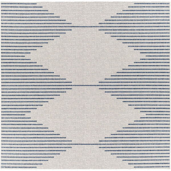 Eagean Bright Blue and White Square: 6 Ft. 7 In. Indoor and Outdoor Rug, image 1