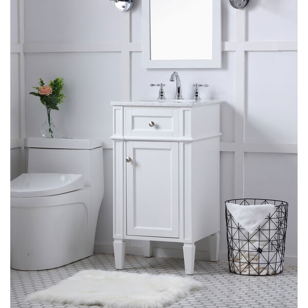 Elegant Lighting Park Avenue White 18, Balvin 21 Single Bathroom Vanity Set
