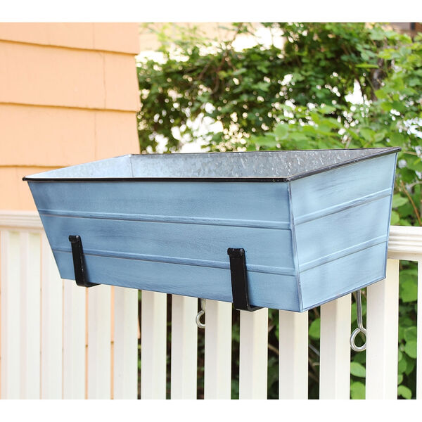 Nantucket Blue 24-Inch Flower Box with Clamp-On Bracket, image 3