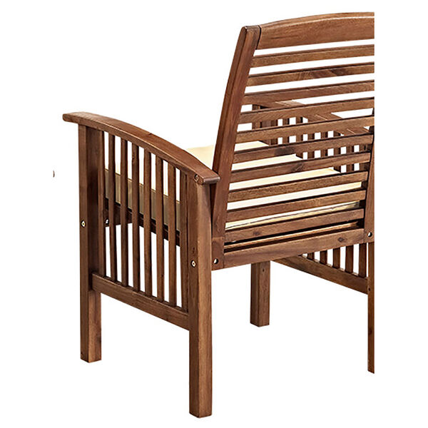 Dark Brown Acacia Patio Chairs with Cushions (Set of 2), image 5