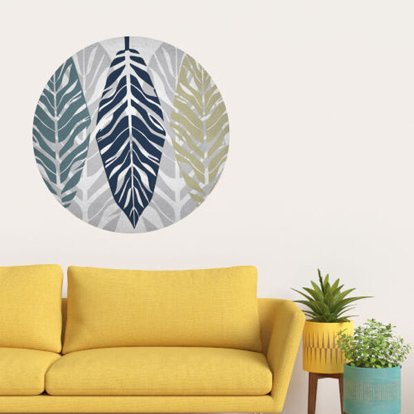Parchment Leaves I 30 x 30 Inch Circle Wall Decal, image 1