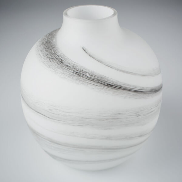White and Black Swirl 11-Inch Moon Mist Vase, image 4