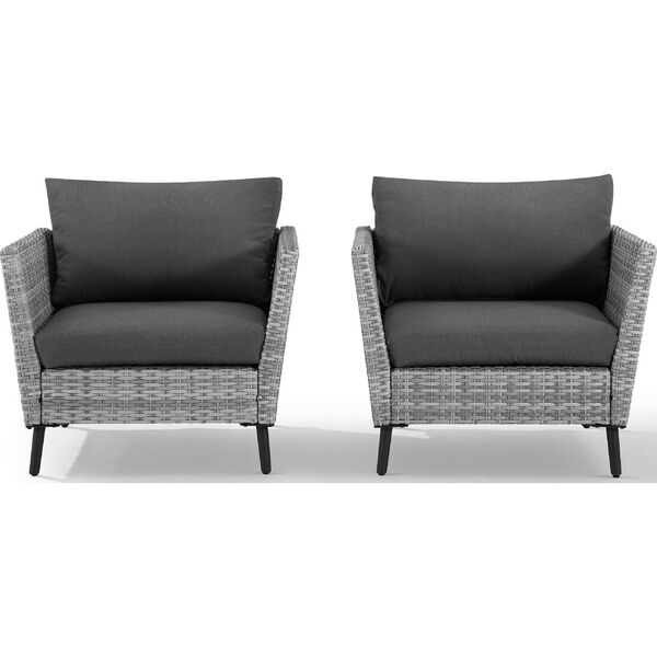 Richland Charcoal Gray Outdoor Wicker Armchair Set , Set of Two, image 4