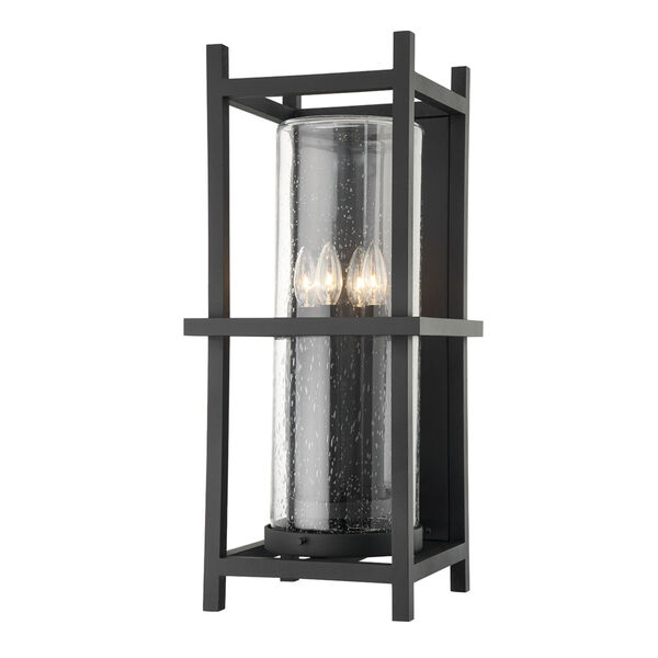 Carlo Textured Black Four-Light Wall Sconce, image 1