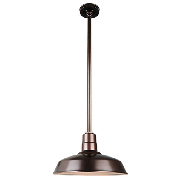 Warehouse Oil Rubbed Bronze 16-Inch Aluminum Pendant with 36-Inch Downrod, image 1